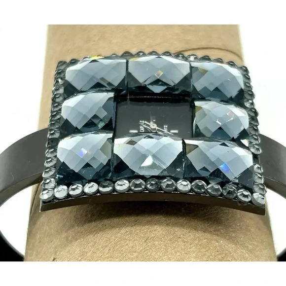 Jessica Carlyle Wrist Watch Square Black Faux Diamonds 6482 - Picture 4 of 9
